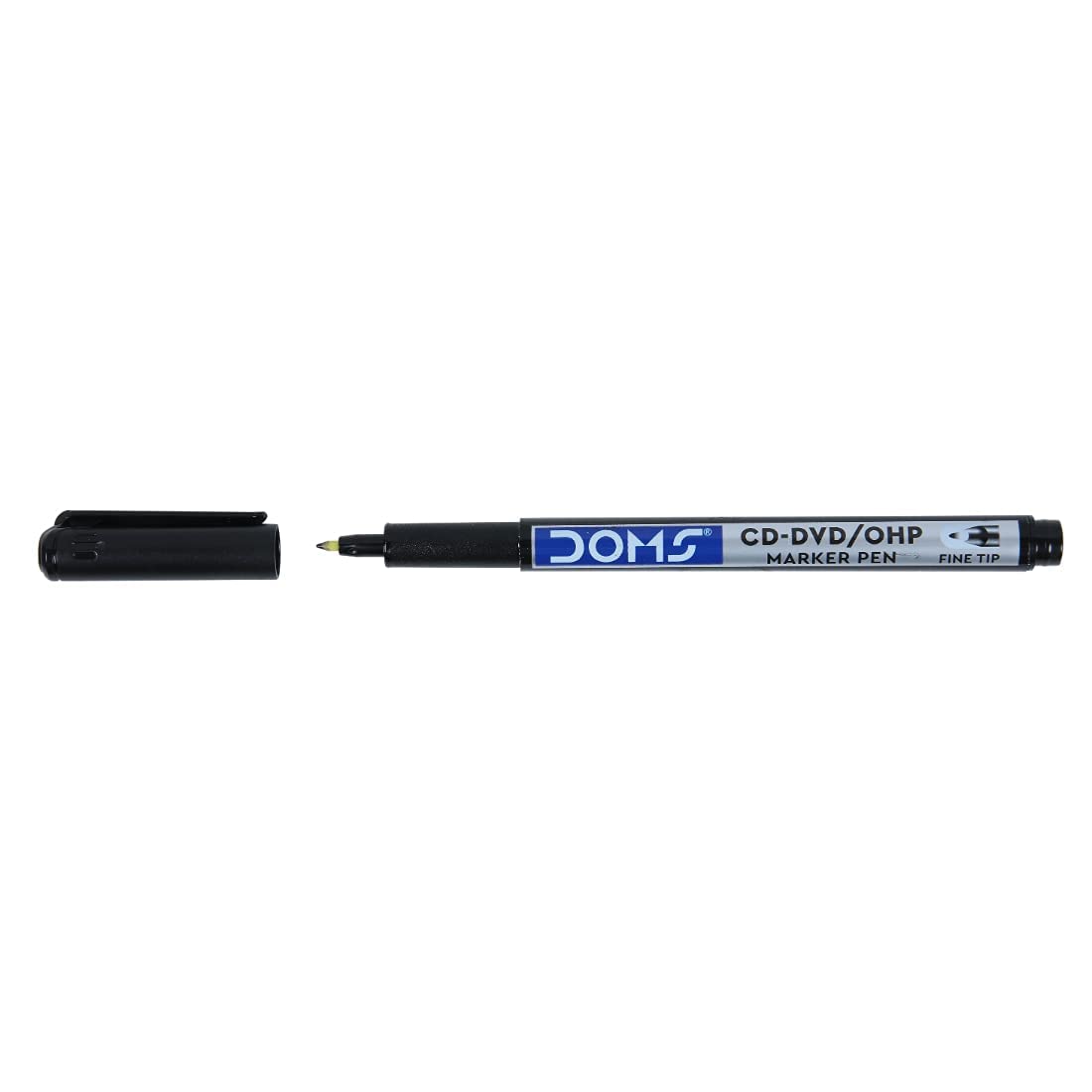 Doms CD-DVD/OHP Pens | Fine Tip Japanese Tip For Clear Marking | Marks On Most Surfaces | Unique Self Hydrating System | Black Ink, Pack of 10