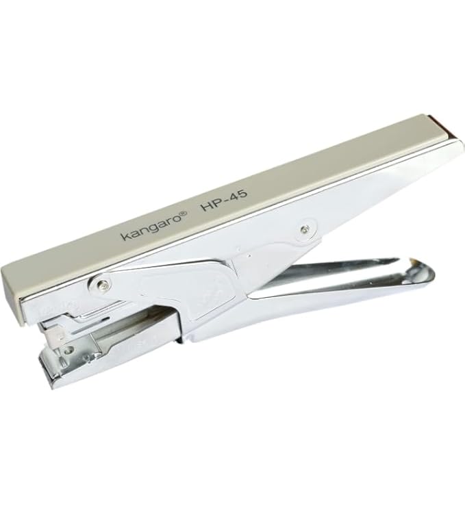 Kangaro HP-45 Desk Essentials All Metal Stapler| with 4 Packet of 24/6 Pins | Sturdy & Durable | Suitable for 30 Sheets | Perfect for Home, School & Office | Pack of 1 | Color May Vary - First Schooling