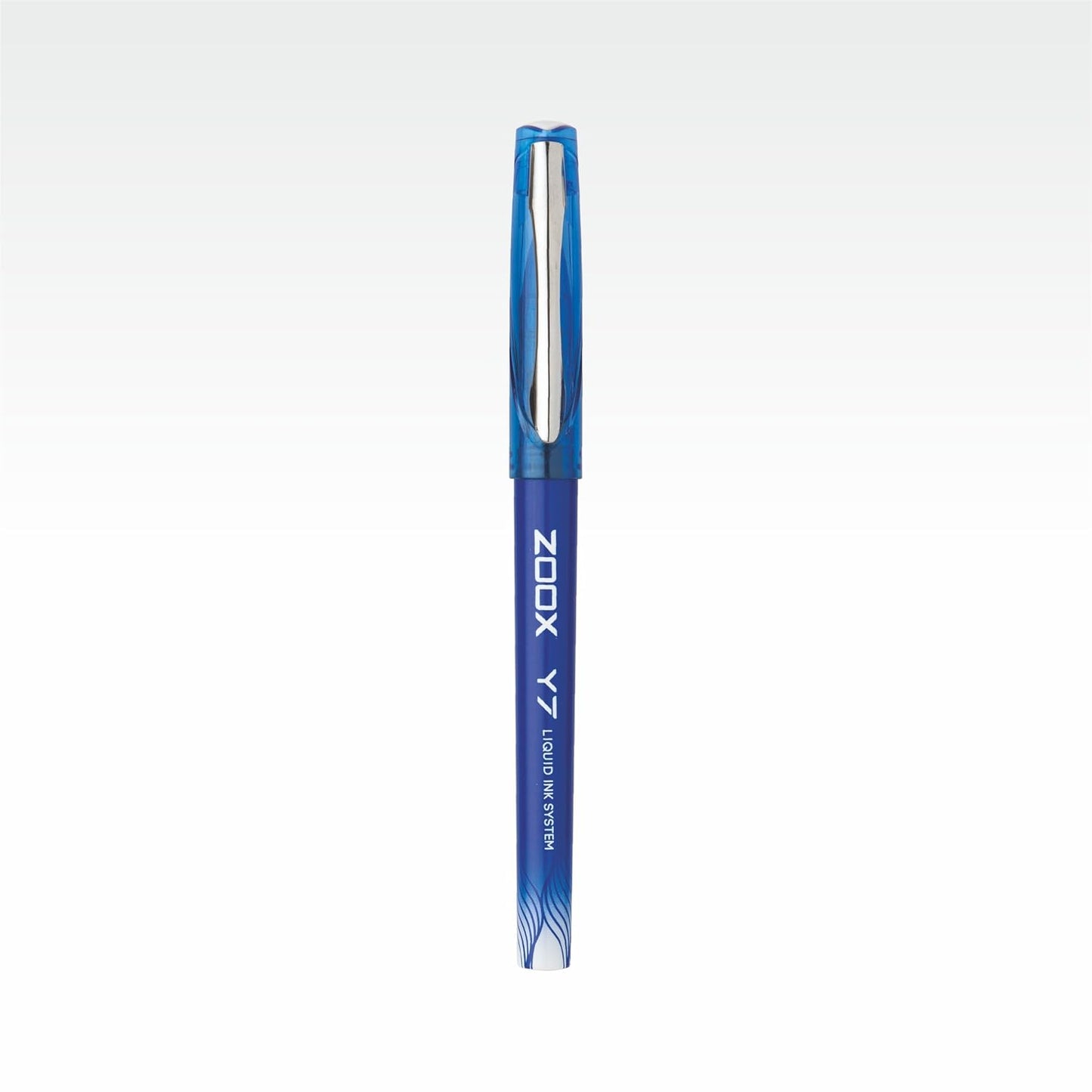 FLAIR Zoox Y7 Ball Pen | Sturdy Body With Elegant Metal Clip | Dotted Texture For Better Holding | Jumbo Refill With Large Ink Capacity | Blue Ink, Pack of 1 - First Schooling