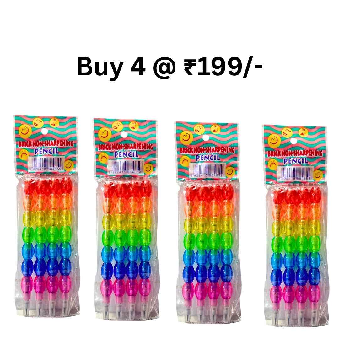 Brick Non Sharpening Pencils Pack of 4 for Effortless Writing and Drawing