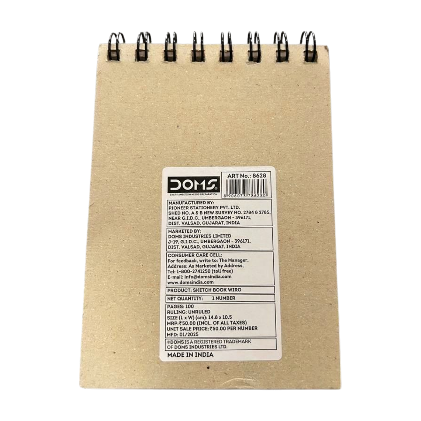 Doms A6 Sketch Book | Wiro Bound Colouring Book for Kids | 14.8x10.5 cm