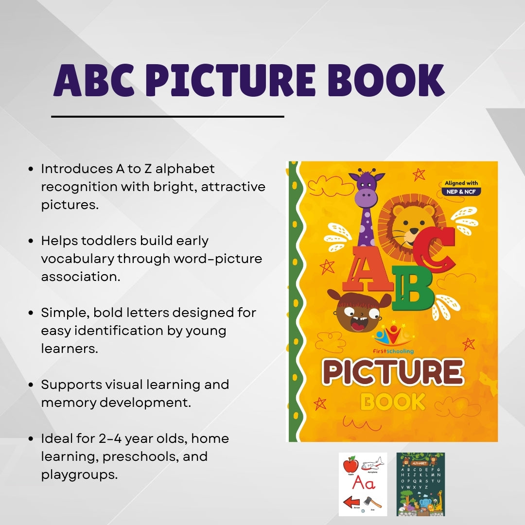 Little Steps Series - A | 3 Books Learning Bundle for Toddlers | Best for Homeschooling | Free Gift Inside