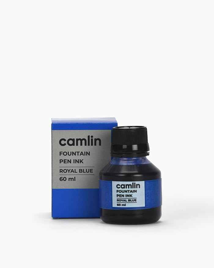 Camlin Fountain Pen Ink – 60ml Ink Bottle | Smooth Writing, Quick-Dry & Long-Lasting Ink for Fountain Pens | Blue, Black & Red available Pack of any 1