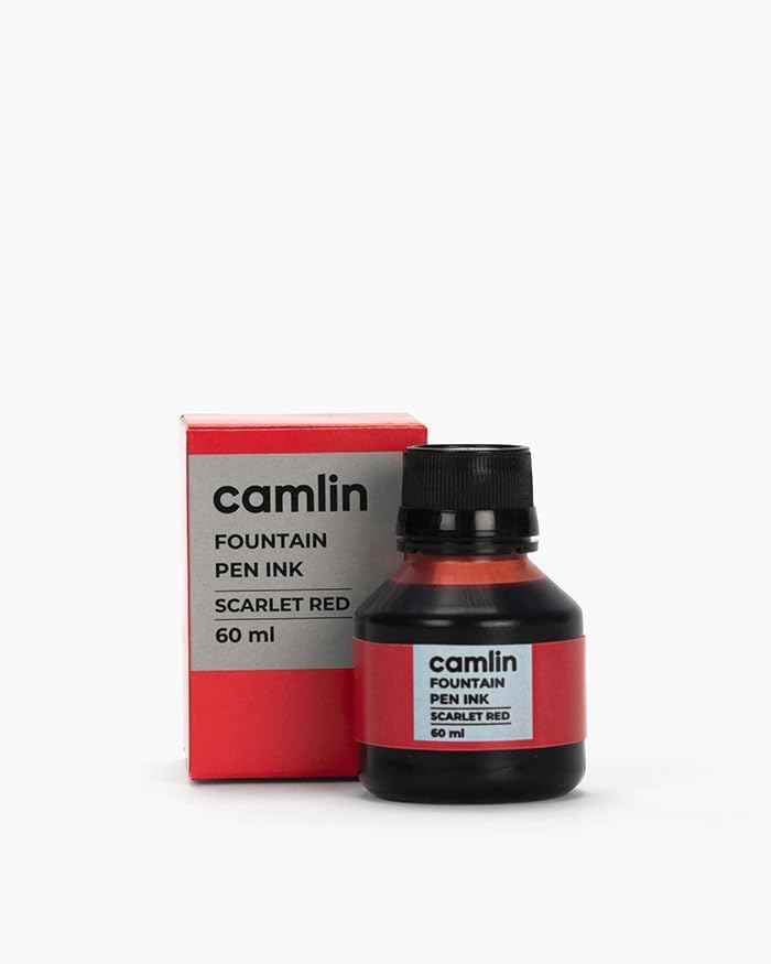 Camlin Fountain Pen Ink – 60ml Ink Bottle | Smooth Writing, Quick-Dry & Long-Lasting Ink for Fountain Pens | Blue, Black & Red available Pack of any 1
