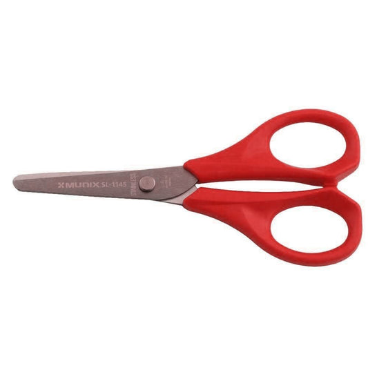 Munix SL-1145 120 mm / 4.7" Stainless Steel Scissors | Pointed Tip with Shock Proof Body | Ergonomic & Soft Handles for Easy Handling | Color May Vary