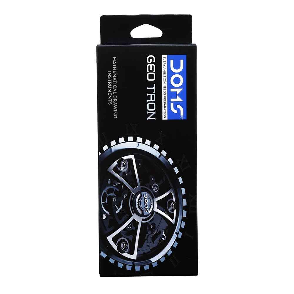 DOMS GEOTRON GEOMETRY BOX AND MATHEMATICAL DRAWING INSTRUMENTS |Dual Side Tray |12 Instruments Included |Precise Screw Setting For Leg Lock