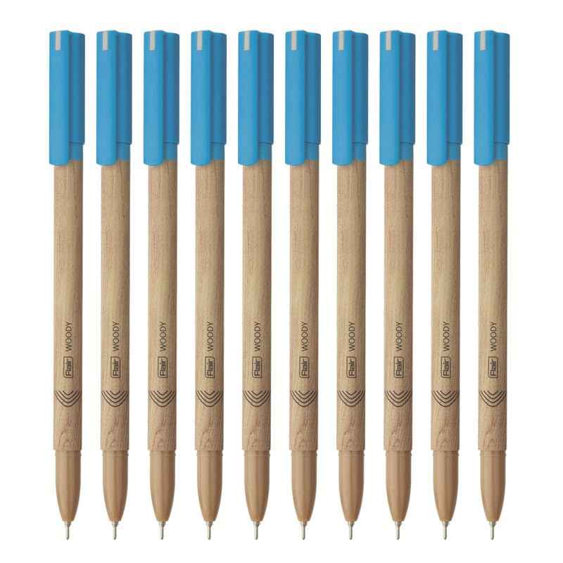 Flair Woody Ball Pen Wallet Pack | 0.7 mm Tip Size | Attractive Woody Design | Smooth Ink Flow System With Low-Viscosity Ink | Smudge Free Writing | Blue Ink