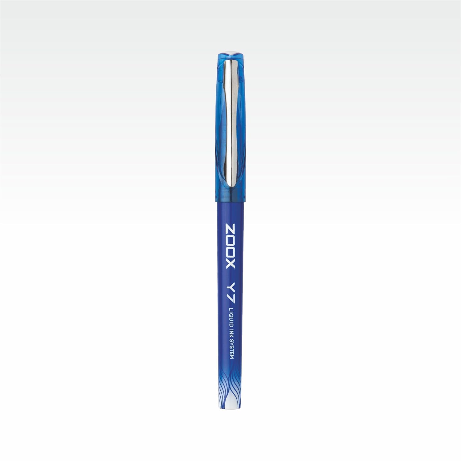 FLAIR Zoox Y7 Ball Pen | Sturdy Body With Elegant Metal Clip | Dotted Texture For Better Holding | Jumbo Refill With Large Ink Capacity | Blue Ink, Pack of 1 - First Schooling