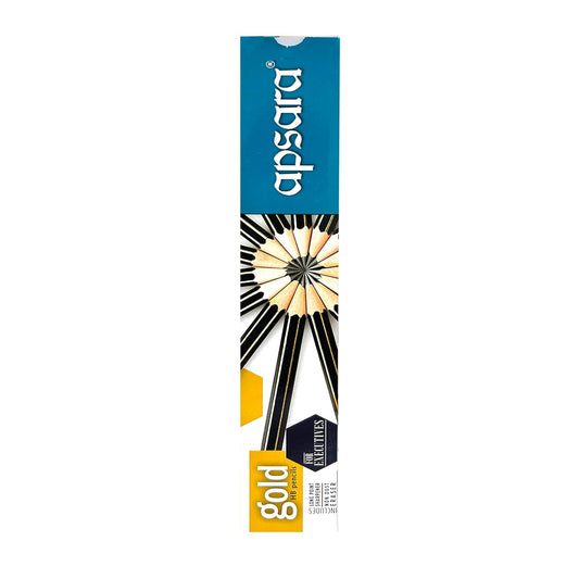 Apsara Gold Pencils - Pack of 10 | Free Sharpener & Eraser Inside - First Schooling