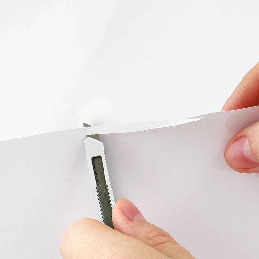 Handy Cutter, Tough Steel Construction, Anti-rust Coated Blades, Ergonomic Design, Smooth Cutting, Anti-lock Device, White (Pack of 10)