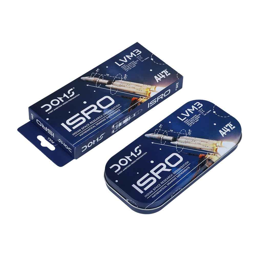 DOMS ISRO Mathematical Drawing Instrument Geometry Box| Total 11 Mathematical Instruments| Dual-Sided Tray For Easy Access to Instruments