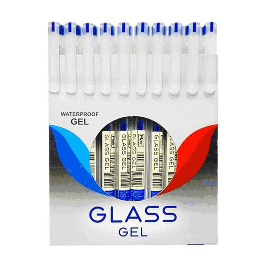 FLAIR Glass Gel Pen Wallet Pack | Tip Size 0.6 mm | Water Proof Ink For Smooth Flow System | Low-Viscosity Ink For Smudge Free Writing | Blue ink, Pack of 10