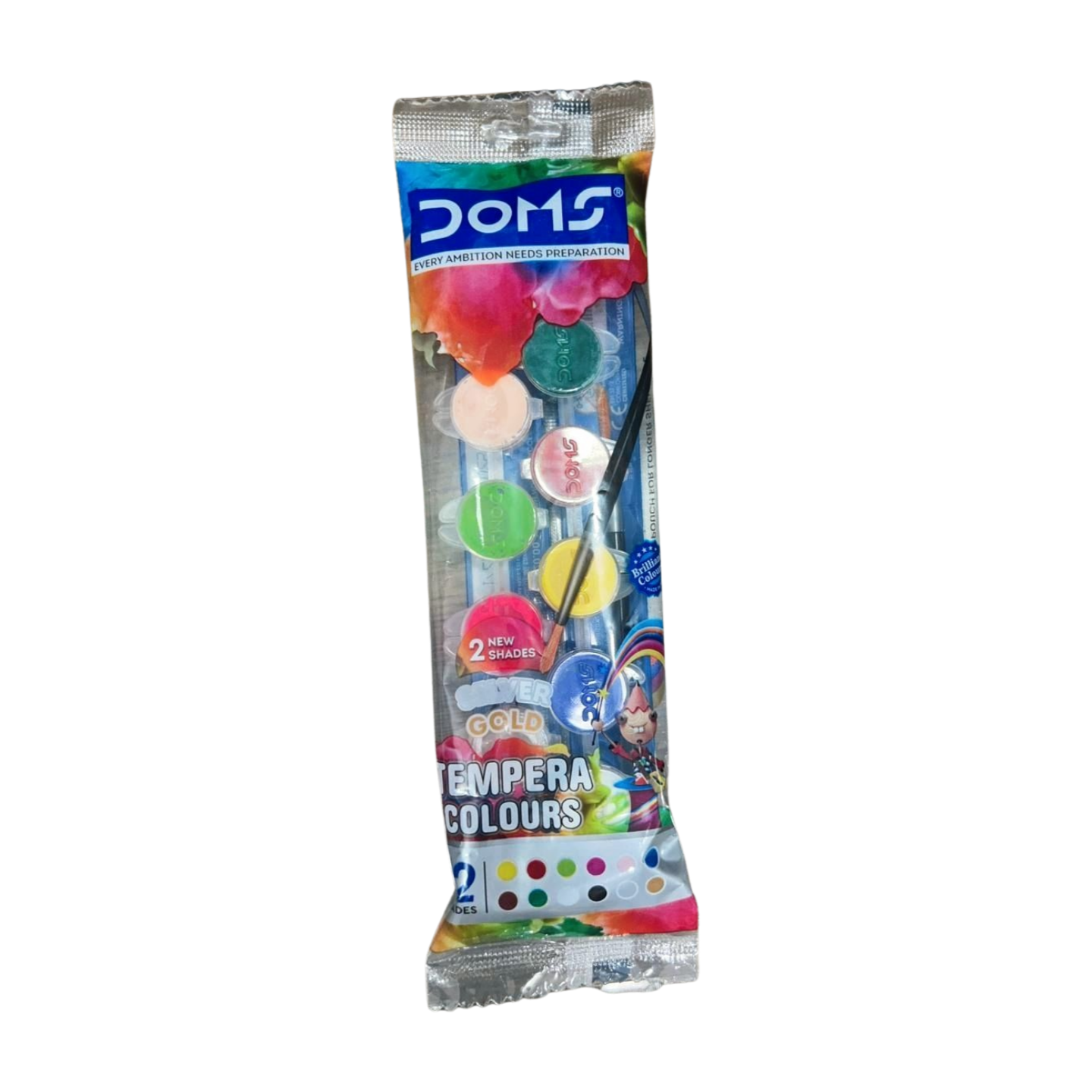 Doms Water Colour Tempera Colours Set 12 Shades/6 Shades with Free Brush for School Kids